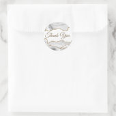 Elegant White Agate Hartelijk dank Ronde Sticker (Tas)