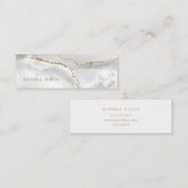 Elegant White Agate met Faux Gold Mini Visitekaartje (Voorkant / Achterkant)
