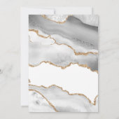 Elegant White Agate met Gold Cross | Baptisme Kaart (Achterkant)