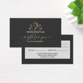 Elegant white and black beauty salon gift card visitekaartje