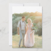 Elegant White and Black Gold Border Photo Wedding Kaart (Achterkant)