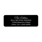 Elegant White and Black New Address Etiket (Voorkant)