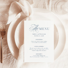 Elegant White and Dusty Blue | Classic Luxe  Menu