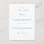 Elegant White and Dusty Blue Wedding Details  Informatiekaartje (Voorkant)