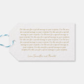 Elegant White and Faux Gold Calligraphy Thank You Cadeaulabel (Achterkant Horizontaal)