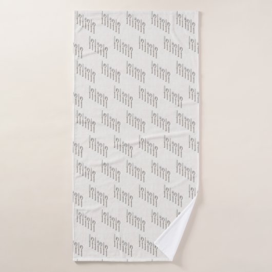 Elegant white and gold cutlery arranged diagonally badhanddoek (Badhanddoek)