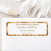 Elegant White and Gold Foil Cosmetics Jar Label (Insitu)