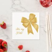 Elegant White and Gold Glitter Bow Birthday Servet (Insitu)