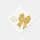 Elegant White and Gold Glitter Bow Birthday Servet (Hoek)