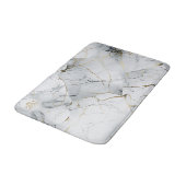 Elegant White and Gold Marbled Badmat (Gekanteld)