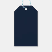 Elegant White and Gold Rose on Navy Blue Cadeaulabel (Achterkant)