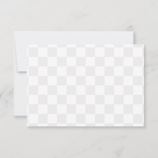 Elegant White and Gray Checkerboard Personalized Notitiekaartje (Achterkant)