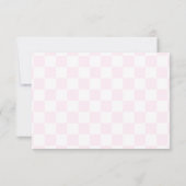 Elegant White and Pink Checkerboard Custom Name Notitiekaartje (Achterkant)