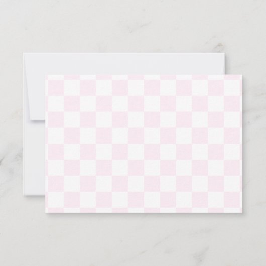 Elegant White and Pink Checkerboard Personalized  Notitiekaartje (Achterkant)