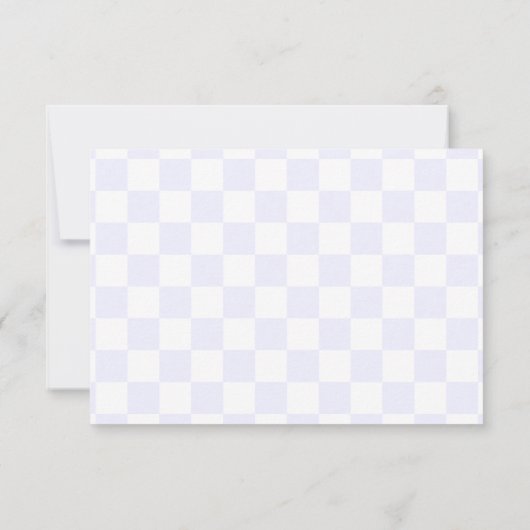 Elegant White and Purple Checkerboard Personalized Notitiekaartje (Achterkant)