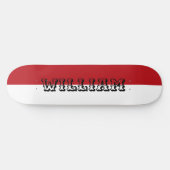 Elegant white and red personalized name persoonlijk skateboard (Horizontaal)