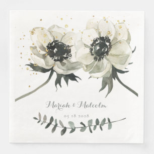 Elegant White Anemones Eucalyptus Stem Wedding Servet