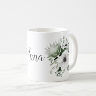 Elegant White Anemones Protea Eucalyptus Name Koffiemok