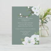 Elegant White Apple Blossom Wedding Kaart (Staand voorkant)