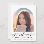 Elegant White Arch 2025 Foto Afstuderen Aankondiging (Voorkant)