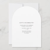 Elegant White Arch Foto Afstuderen Aankondiging (Achterkant)