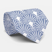 Elegant White Art Deco over lichte blauwe achtergr Stropdas (Opgerold)