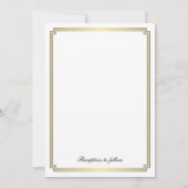 Elegant White Art Deco Wedding Invitations Kaart (Achterkant)