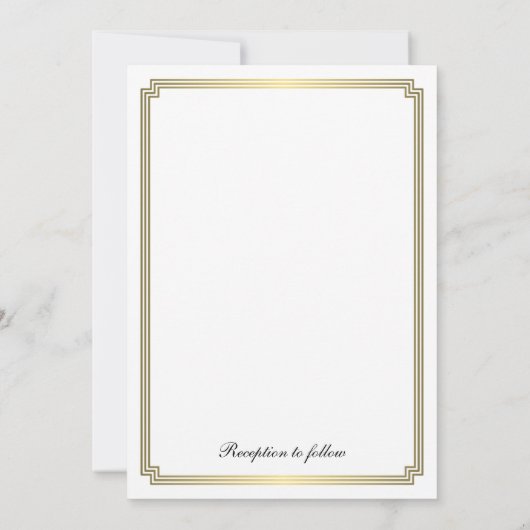 Elegant White Art Deco Wedding Invitations Kaart (Achterkant)