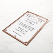 Elegant White Art Deco Wedding. Roos Gold Foil Inv Folie Uitnodiging (Gedraaid)
