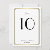 Elegant White Art Deco Wedding Table Number Kaart (Achterkant)