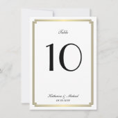Elegant White Art Deco Wedding Table Number Kaart (Voorkant)