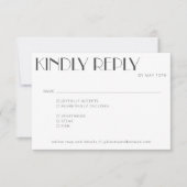 Elegant White Background Art Deco Meal Choice RSVP Kaartje (Voorkant)