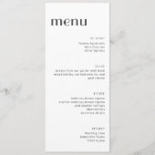 Elegant White Background Art Deco Tall Dinner Menu (Voorkant)