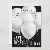 Elegant White Balloons Nieuwjaar Kaart (Voorkant)