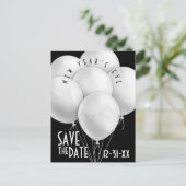 Elegant White Balloons Uitnodiging nieuwjaarsfeest (Staand voorkant)