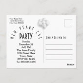 Elegant White Balloons Uitnodiging nieuwjaarsfeest (Achterkant)