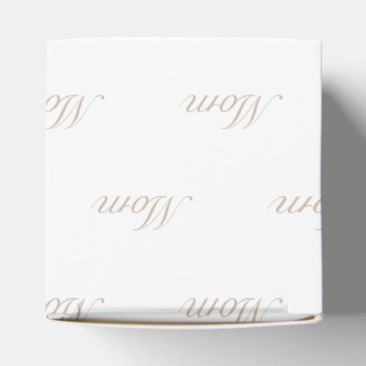 Elegant white beige custom script name text chic bedankdoosjes (Bovenkant)