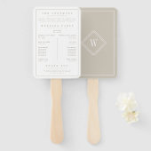 Elegant White/Beige Minimalist Wedding Programme Handwaaier (Voorkant en achterkant)