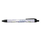 Elegant white BG & Blue flower custom  Zwarte Inkt Pen (Bovenkant)