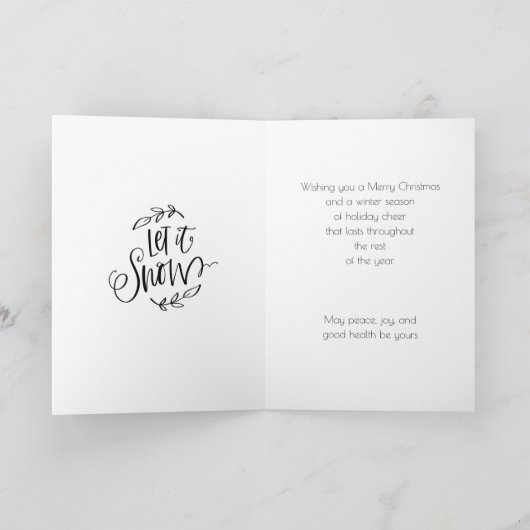 Elegant White Bird in Winter Snow Kerstmis Feestdagen Kaart (Binnen)