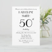 Elegant White Birthday Party Invitations Kaart (Staand voorkant)