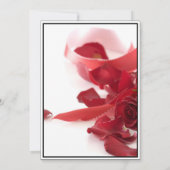 Elegant White Black Accents met Red Roses Wedding Save The Date (Achterkant)