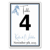 Elegant White, Black & Blue Wedding Kaart (Achterkant)