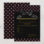 ELEGANT WHITE BLACK BOW BACHELORETTE INVITE KAART (Voorkant / Achterkant)