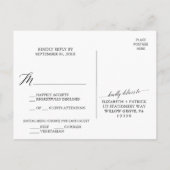 Elegant White & Black Calligraphy Menu Keuze RSVP (Achterkant)