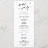 Elegant White & Black Calligraphy Wedding Programm Programmakaart (Achterkant)