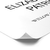 Elegant White & Black Calligraphy Weduwen Welkom Poster (Hoek)