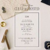 Elegant White Black Classic Monogram Weddenschap Acryl Uitnodigingen