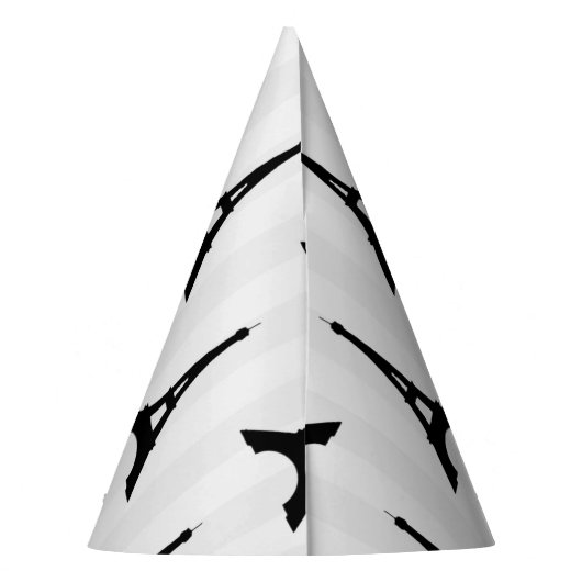 Elegant White Black Eiffel Tower Frankrijk Vertica Feesthoedjes (Achterkant)