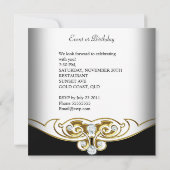 Elegant White Black Gold Diamond Afbeelding Kaart (Achterkant)